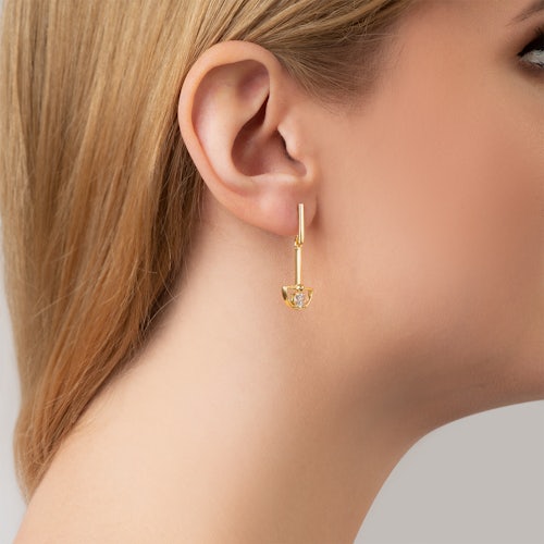 Kolczyki Savicki: srebrne pozłacane, cyrkonie